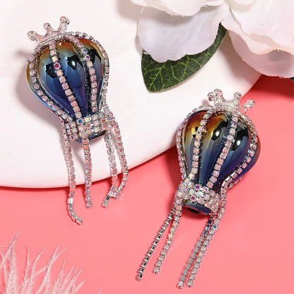 Rhinestone Crown Hot Air Balloon Acrylic Beads