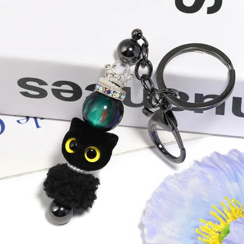 Flocking Cartoon Cat Eyes Big Eyes Kitten Acrylic Beads | Acrylic Bead for DIY Bracelet Keychain Jewelry Making