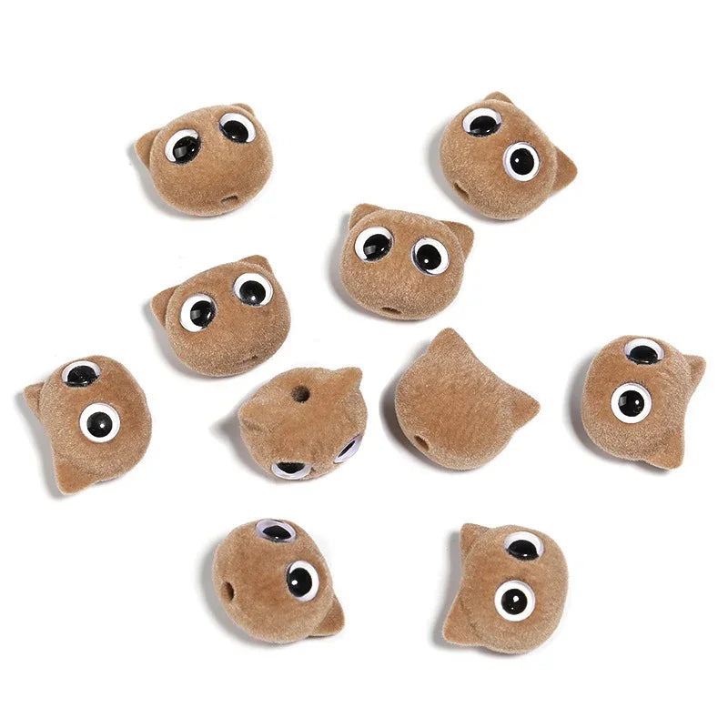 Flocking Cartoon Cat Eyes Big Eyes Kitten Acrylic Beads