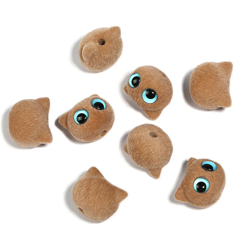 Flocking Cartoon Cat Eyes Big Eyes Kitten Acrylic Beads