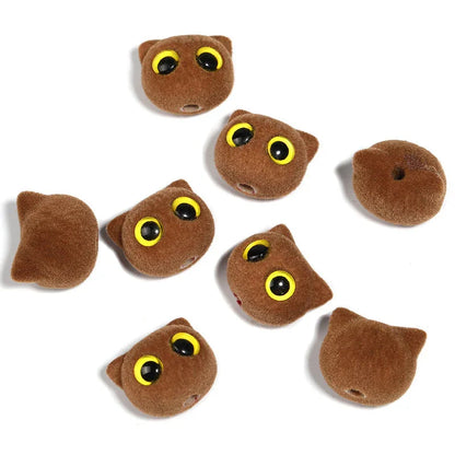 Flocking Cartoon Cat Eyes Big Eyes Kitten Acrylic Beads