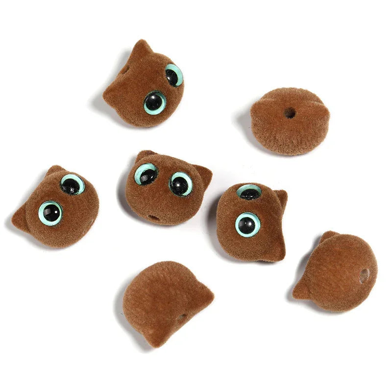 Flocking Cartoon Cat Eyes Big Eyes Kitten Acrylic Beads