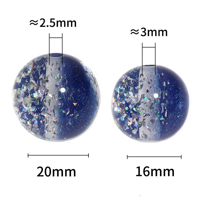 16MM-20MM Acrylic Fine Shiny Round Beads Transparent Double Crystal | Acrylic Bead for DIY Bracelet Keychain Jewelry Making