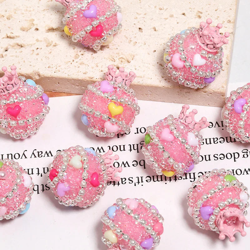 19MM Crown Sugar Beads Drill Ball Straight Hole Beads