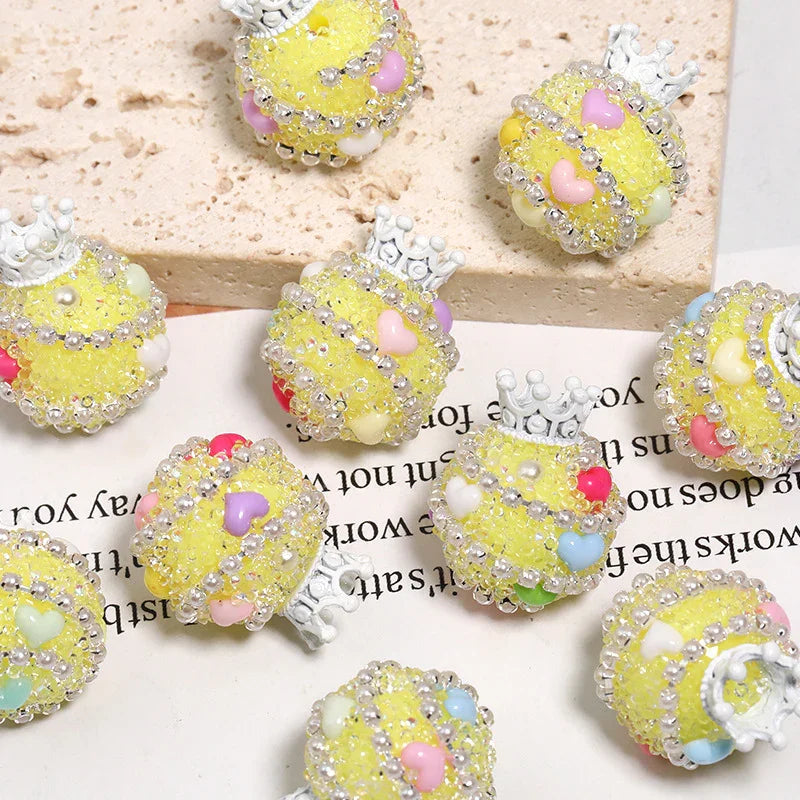 19MM Crown Sugar Beads Drill Ball Straight Hole Beads