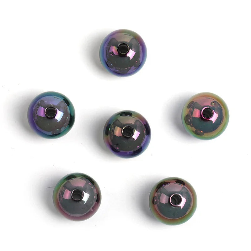 16mm Jelly Crack Beads Burst Straight Hole Round Beads Acrylic | Acrylic Bead for DIY Bracelet Keychain Jewelry Making