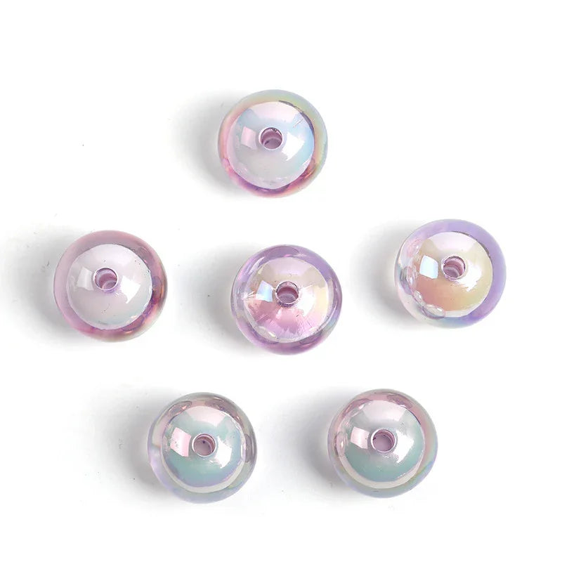 16mm Jelly Crack Beads Burst Straight Hole Round Beads Acrylic | Acrylic Bead for DIY Bracelet Keychain Jewelry Making