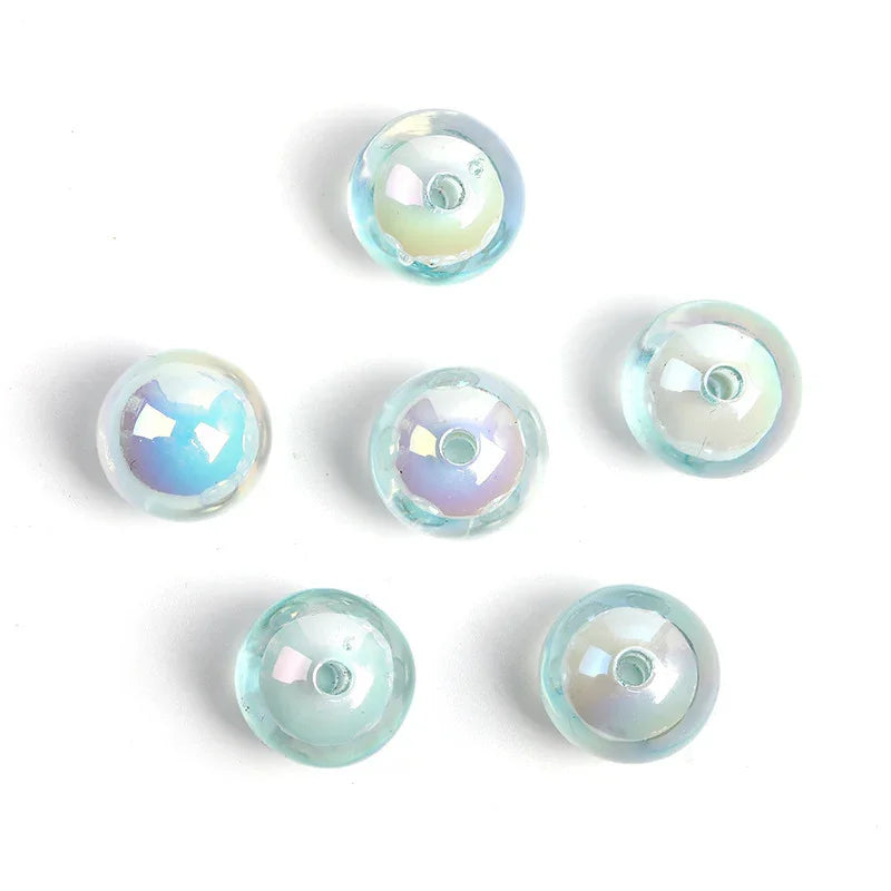 16mm Jelly Crack Beads Burst Straight Hole Round Beads Acrylic Floral Beads
