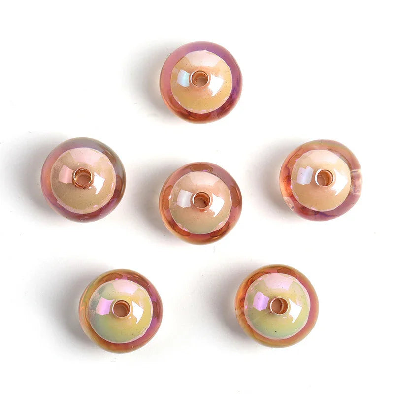 16mm Jelly Crack Beads Burst Straight Hole Round Beads Acrylic Floral Beads