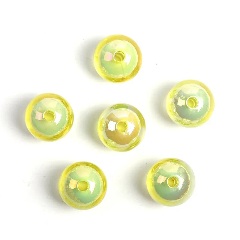 16mm Jelly Crack Beads Burst Straight Hole Round Beads Acrylic Floral Beads