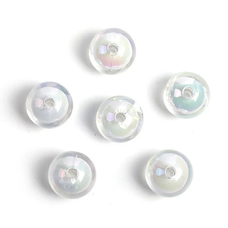 16mm Jelly Crack Beads Burst Straight Hole Round Beads Acrylic | Acrylic Bead for DIY Bracelet Keychain Jewelry Making