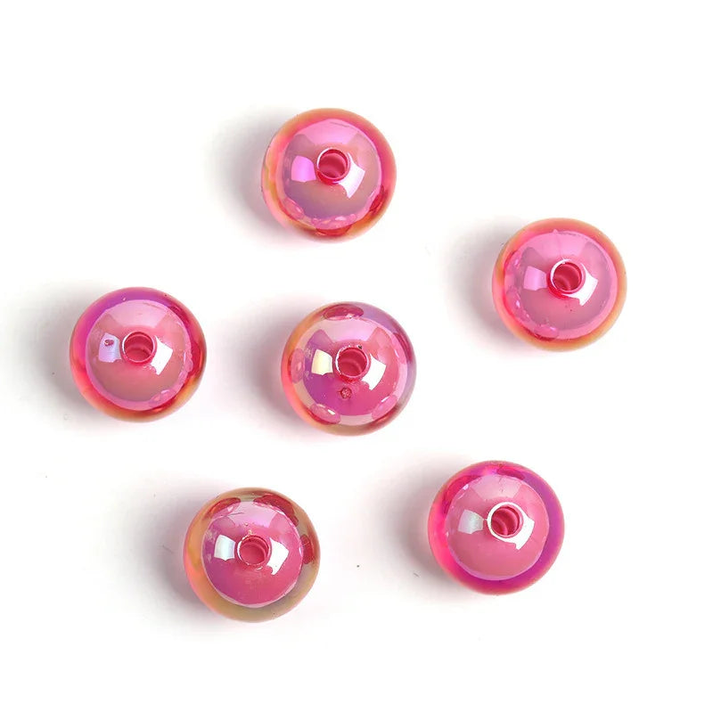 16mm Jelly Crack Beads Burst Straight Hole Round Beads Acrylic | Acrylic Bead for DIY Bracelet Keychain Jewelry Making