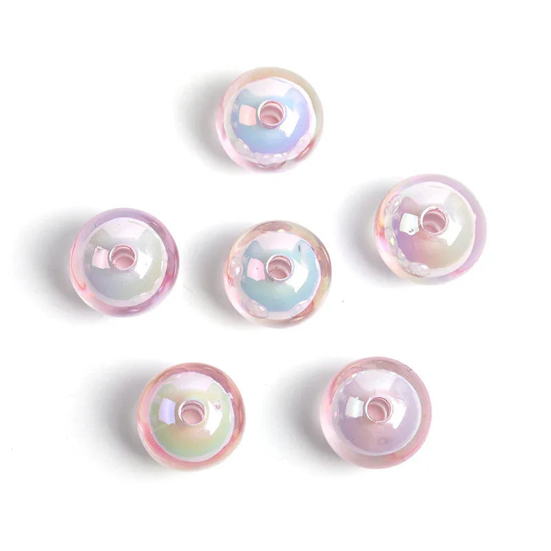 16mm Jelly Crack Beads Burst Straight Hole Round Beads Acrylic Floral Beads