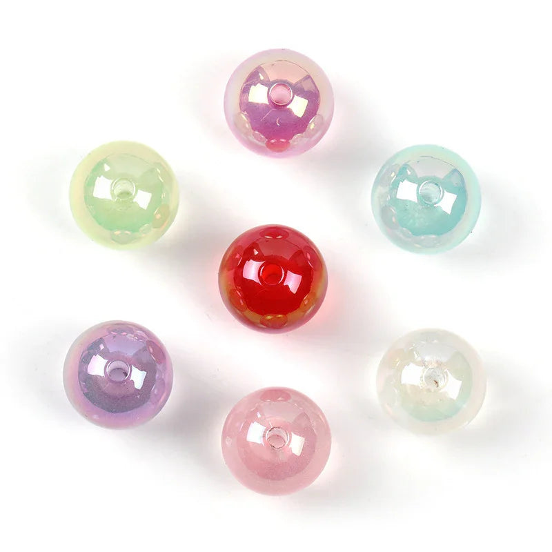16mm Acrylic Through Hole Jelly Transparent Round Beads