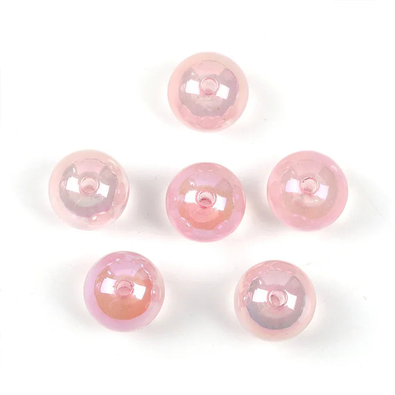 16mm Acrylic Through Hole Jelly Transparent Round Beads