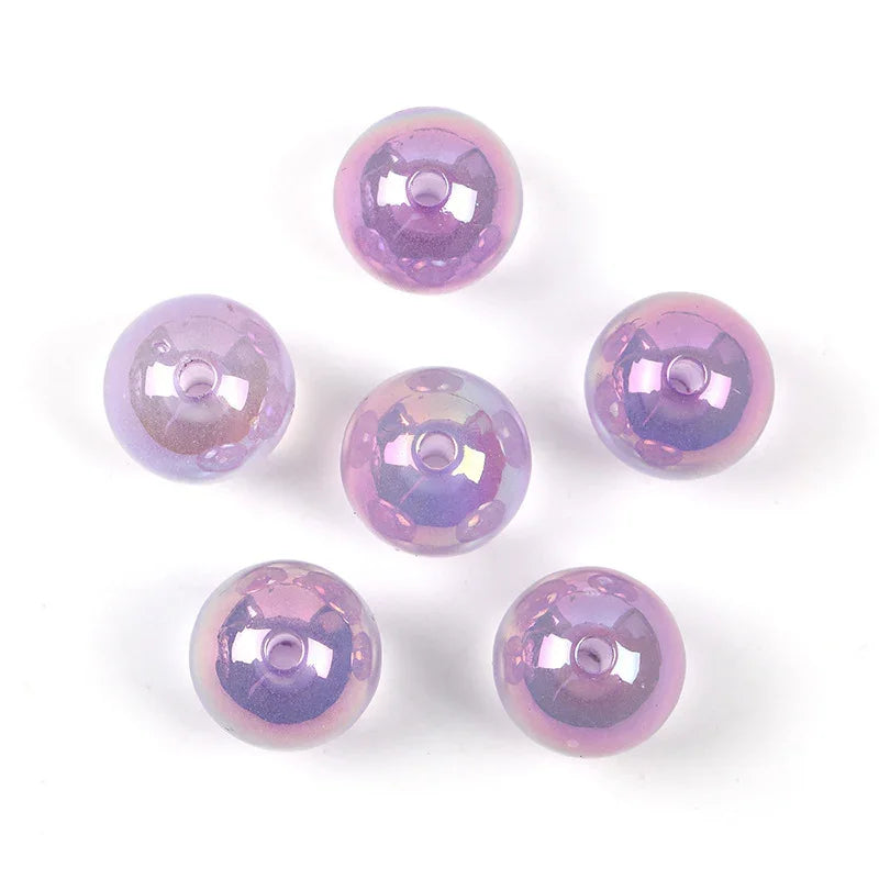 16mm Acrylic Through Hole Jelly Transparent Round Beads