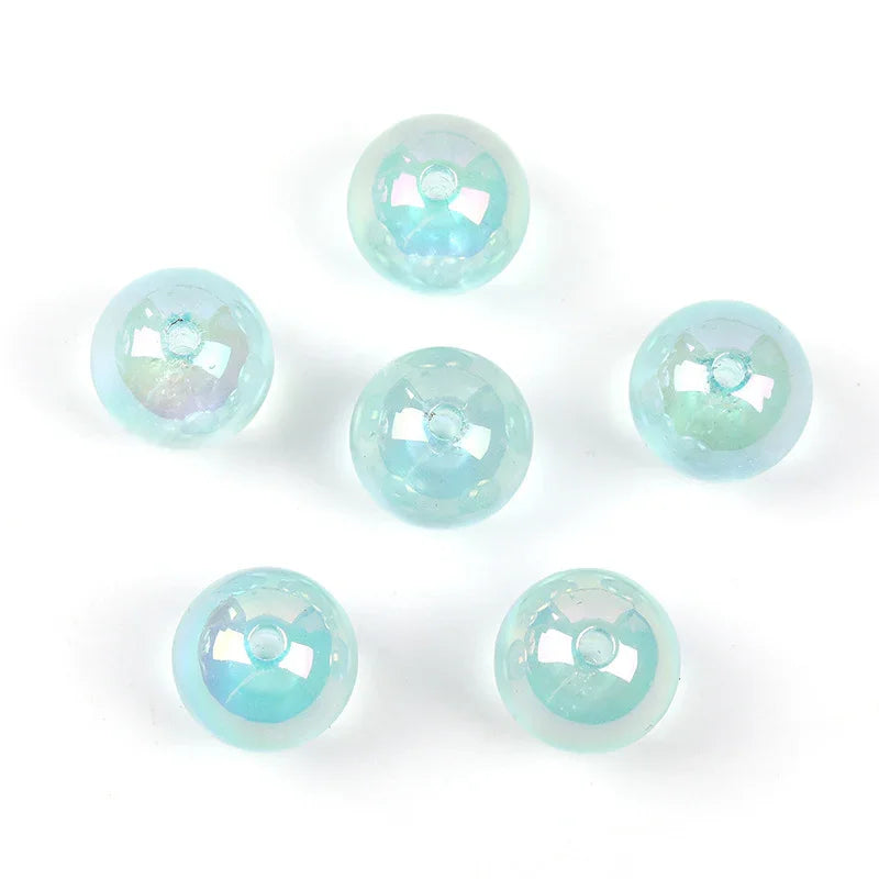 16mm Acrylic Through Hole Jelly Transparent Round Beads