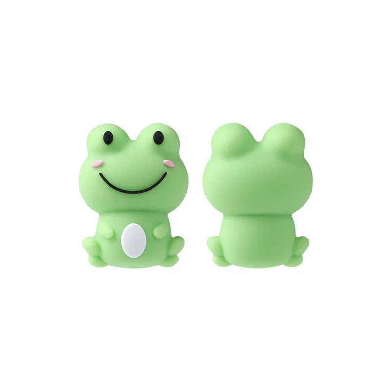 Cute 3D Cartoon Frog Silicone Beads Loose Beads Beaded
