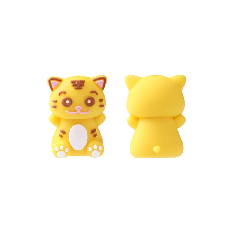 Cute 3D Cartoon Frog Silicone Beads Loose Beads Beaded