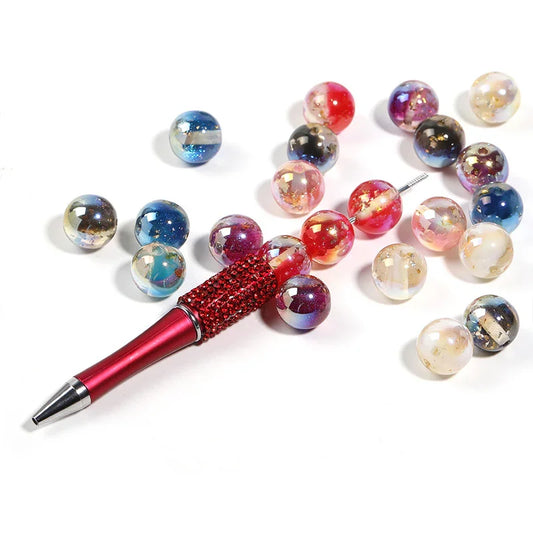 16MM Advanced Sense Broken Gold Foil Fine Flash Semi-permeable Resin Beads