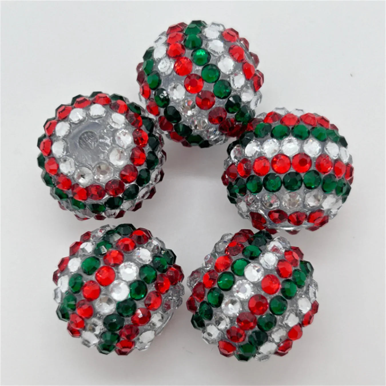 20MM Resin Striped Drill Ball with Large Hole Beads