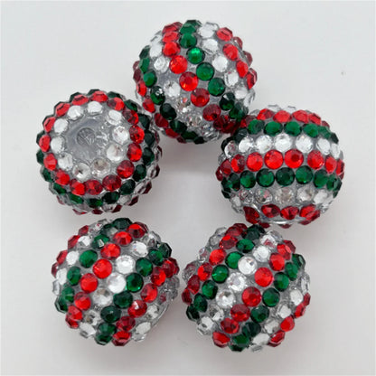 20MM Resin Striped Drill Ball with Large Hole Beads