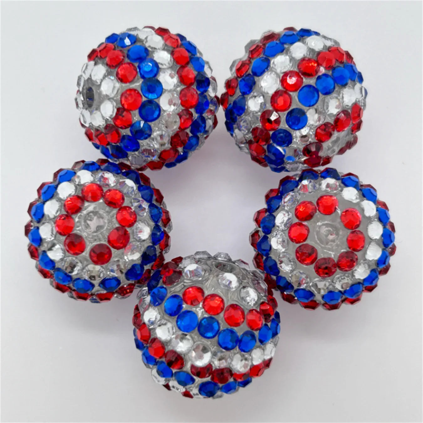 20MM Resin Striped Drill Ball with Large Hole Beads