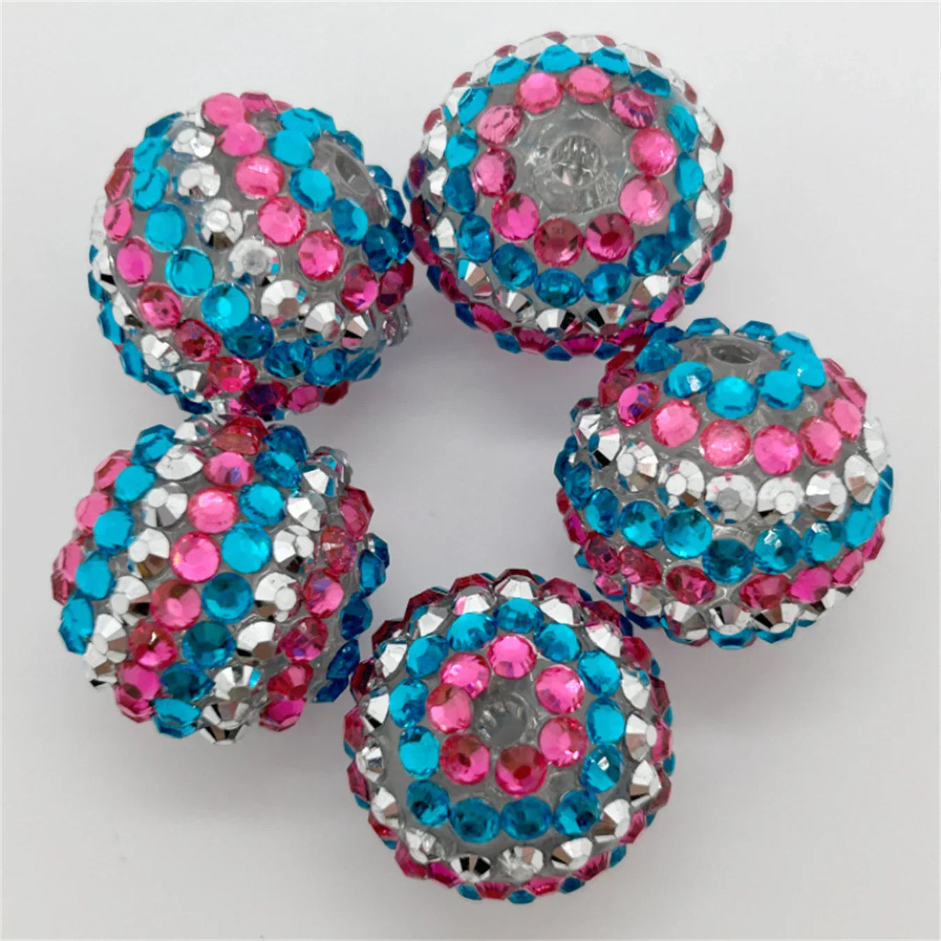 20MM Resin Striped Drill Ball with Large Hole Beads