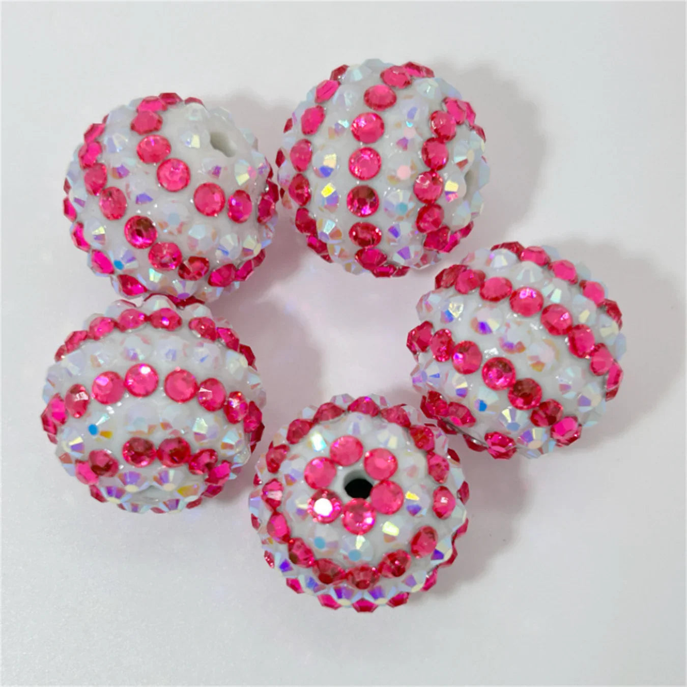 20MM Resin Striped Drill Ball with Large Hole Beads