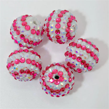20MM Resin Striped Drill Ball with Large Hole Beads