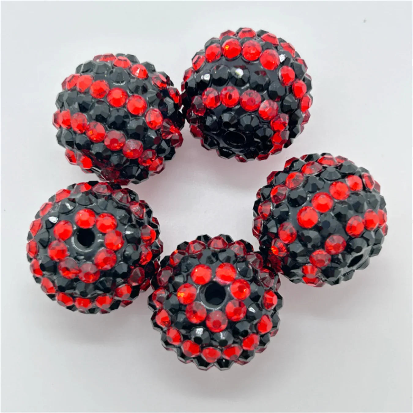20MM Resin Striped Drill Ball with Large Hole Beads