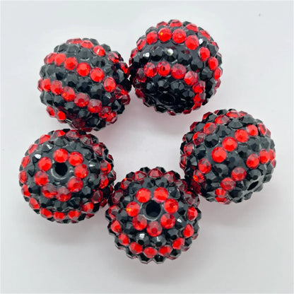 20MM Resin Striped Drill Ball with Large Hole Beads