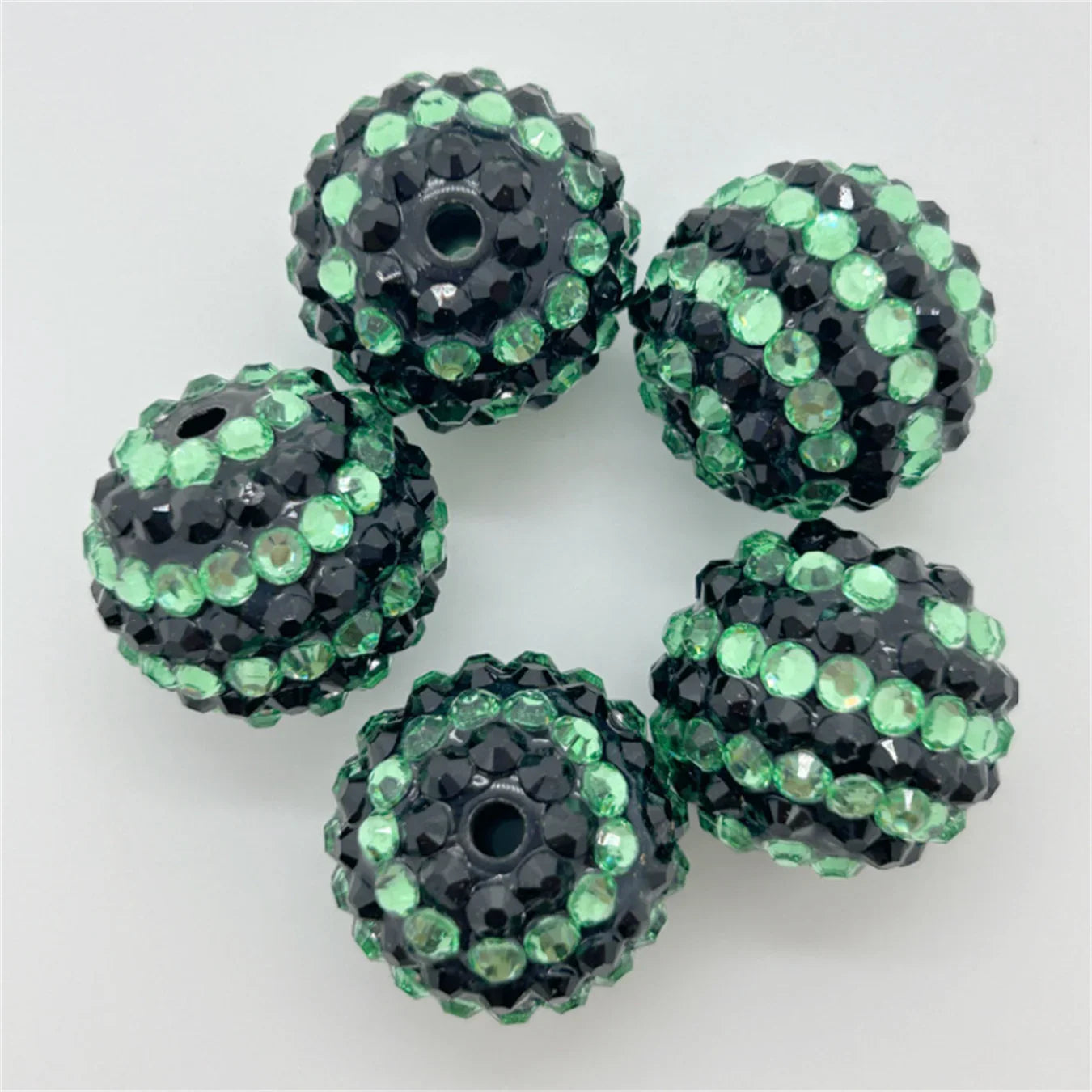 20MM Resin Striped Drill Ball with Large Hole Beads