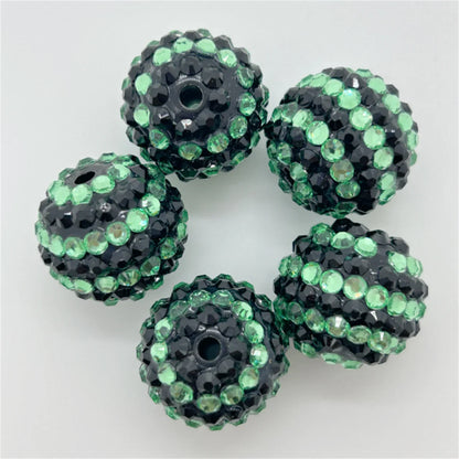 20MM Resin Striped Drill Ball with Large Hole Beads