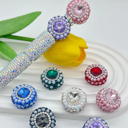 Pearl Round Cake Clay Drill Ball Straight Hole Beads Clay-beads