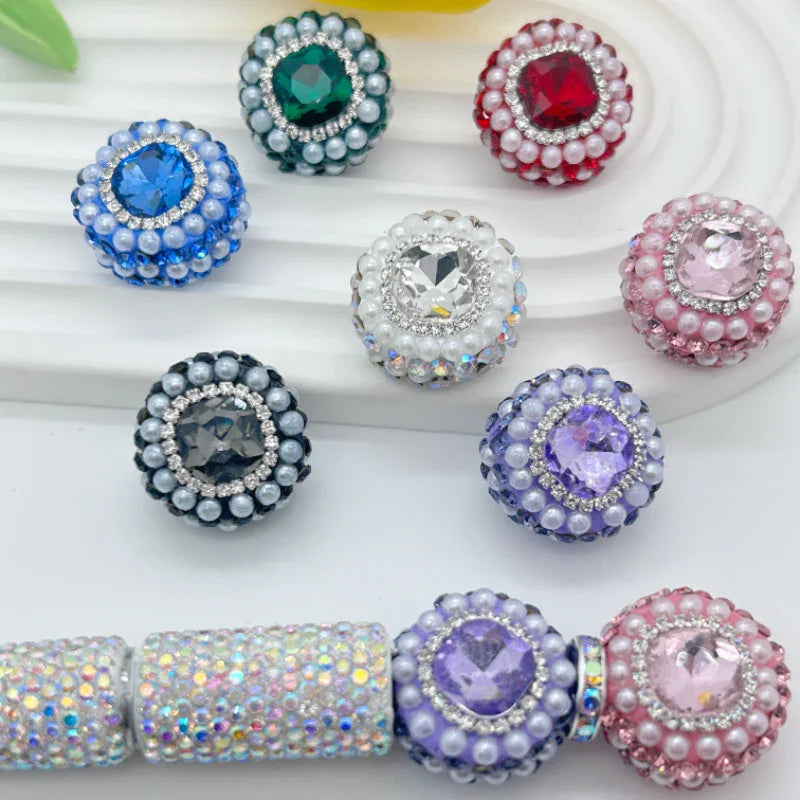 Pearl Round Cake Clay Drill Ball Straight Hole Beads Clay-beads