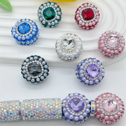 Pearl Round Cake Clay Drill Ball Straight Hole Beads Clay-beads