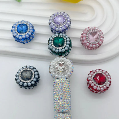 Pearl Round Cake Clay Drill Ball Straight Hole Beads Clay-beads