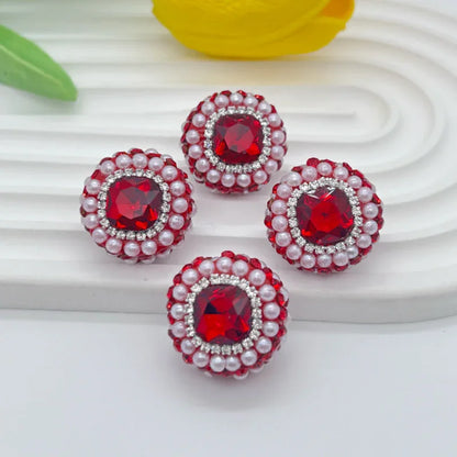 Pearl Round Cake Clay Drill Ball Straight Hole Beads Clay-beads