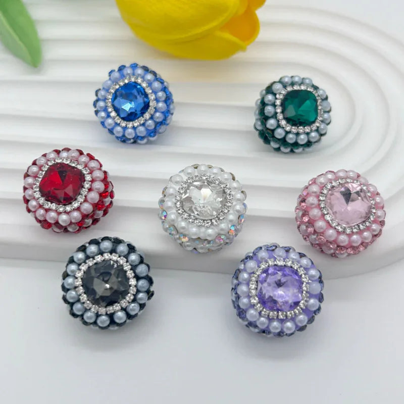 Pearl Round Cake Clay Drill Ball Straight Hole Beads Clay-beads