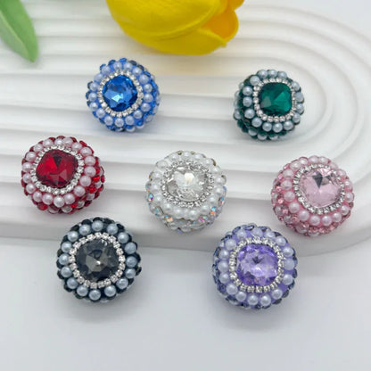 Pearl Round Cake Clay Drill Ball Straight Hole Beads Clay-beads