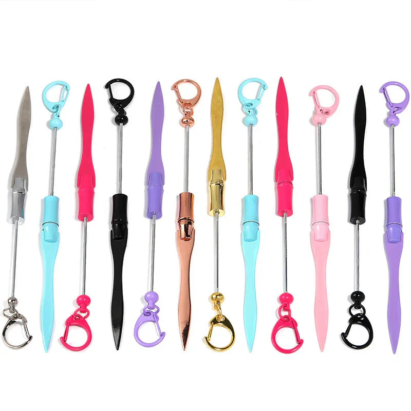 Beaded Letter Opening Knife Keychain Portable Opening Express Letter Opening Knife | DIY Beadable Pen Craft Gift Idea