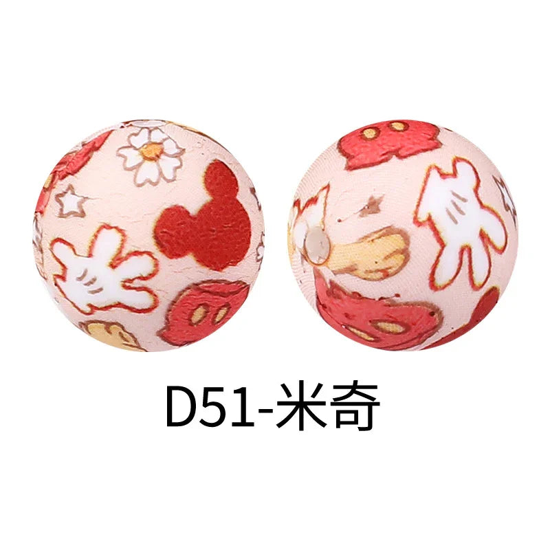 Factory Water Transfer Round 15mm Silicone Beads European and American Fashion Beaded Bracelet Jewelry Bulk Silicone Beads Wholesale