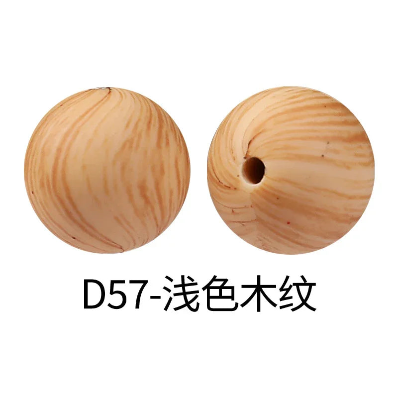 Factory Water Transfer Round 15mm Silicone Beads European and American Fashion Beaded Bracelet Jewelry Bulk Silicone Beads Wholesale