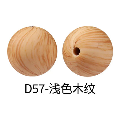 Factory Water Transfer Round 15mm Silicone Beads European and American Fashion Beaded Bracelet Jewelry Bulk Silicone Beads Wholesale