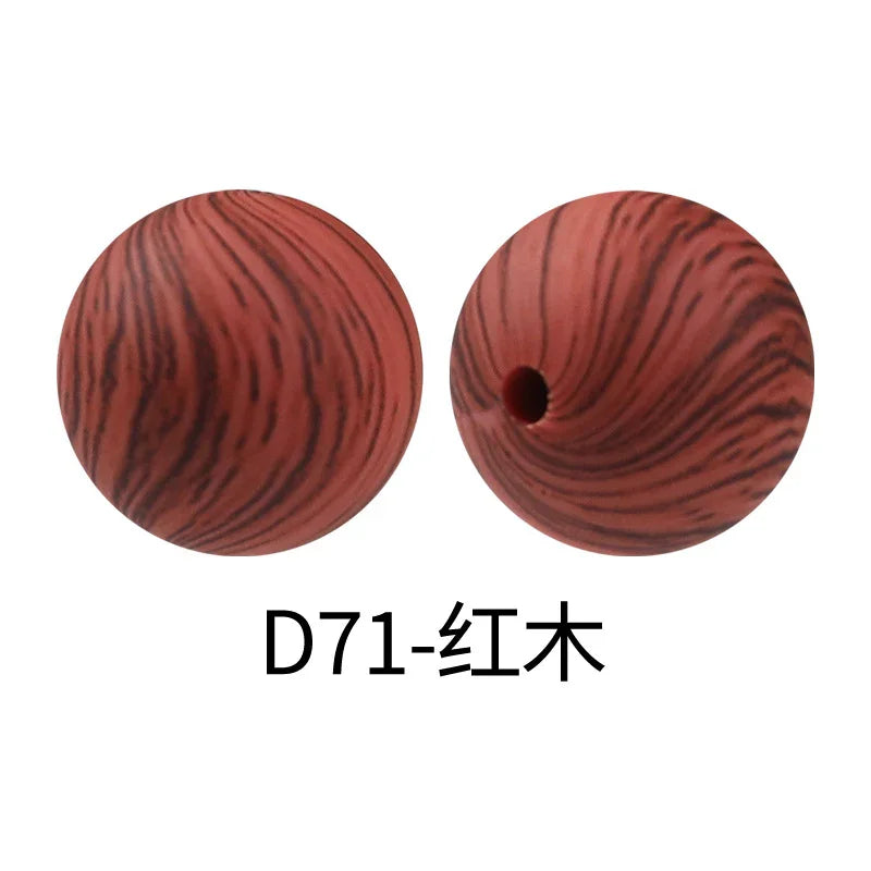 Factory Water Transfer Round 15mm Silicone Beads European and American Fashion Beaded Bracelet Jewelry Bulk Silicone Beads Wholesale