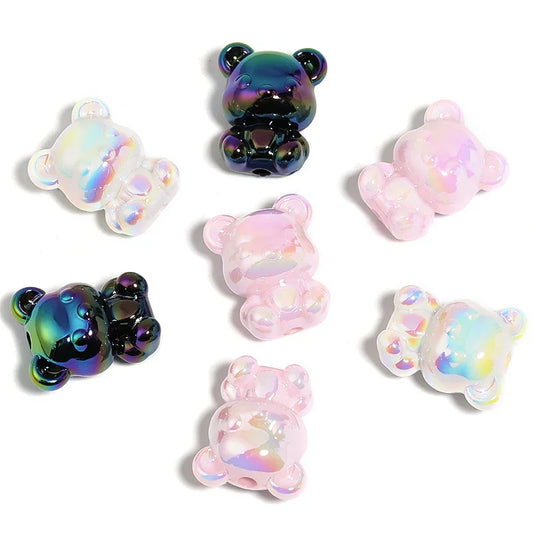 UV color-plated mini acrylic color-plated bear beads