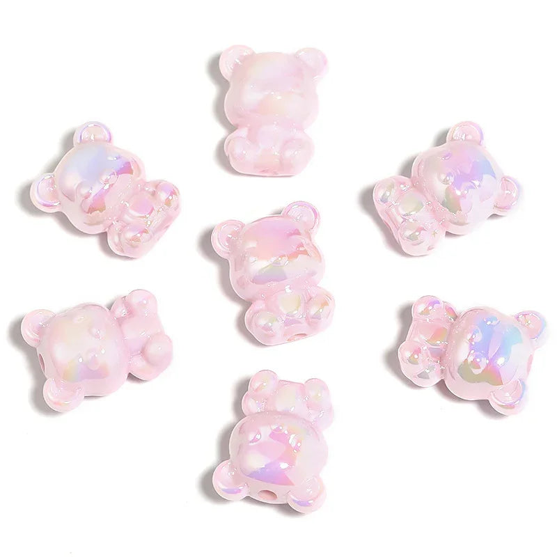 UV color-plated mini acrylic color-plated bear beads