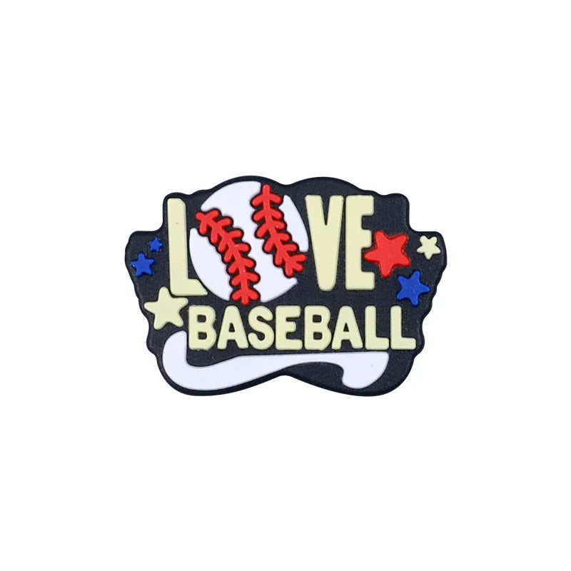 Baseball Silicone Beads Team Silicone Beads | Silicone Focal Bead for DIY Keychain & Pen Wrap
