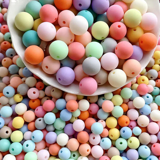 Colored Silicone Beads Round Beads 15mm Candy Color Silicone Beads